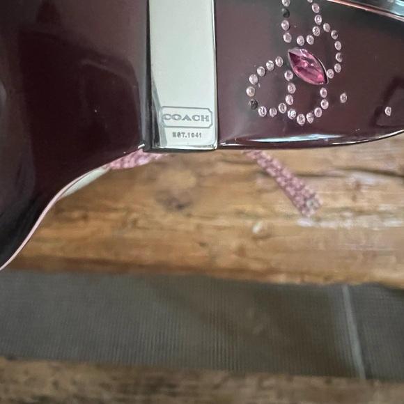 COACH SUNGLASSES BURGANDY “Susie” with pink accent - Picture 12 of 16